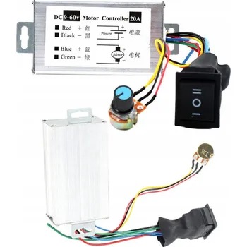PWM Regulátor Otáček Motoru S přepínačem DC 9-60V 20A 12V/24V