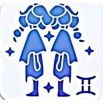 Plastová šablona, HOROSKOP - ZNAMENÍ - BLÍŽENCI, 15x15 cm, 1 kus