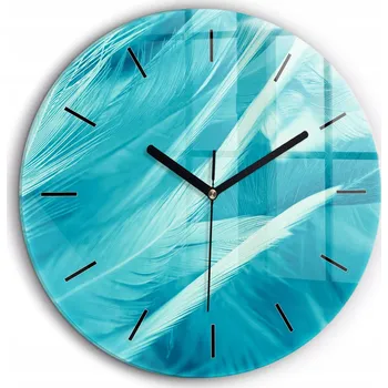 Hodiny Moderní skleněné nástěnné hodiny Zeleno-tyrkysové vintage kulatý průměr 60 cm