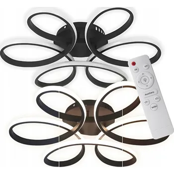 STROPNÍ SVÍTIDLO ČERNÁ ZÁVĚSNÁ STROPNÍ SVÍTIDLO MODERNÍ LUSTR LED + DÁLKOVÝ OVLADAČ KVĚT