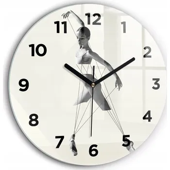 Hodiny Nástěnné hodiny Abstrakce žena tanečnice černé ručičky kulatý průměr 60 cm