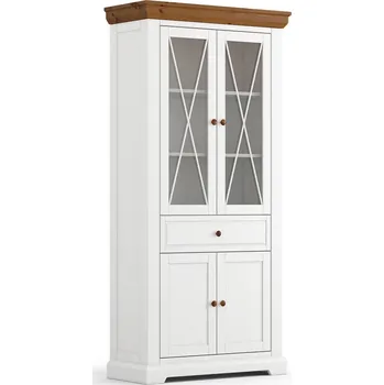 Knihovna Vitrína MARONE Tabacco 02 z masivního dřeva