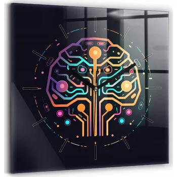 Hodiny Skleněné hodiny s potiskem Moderní nástěnné hodiny Barevná abstrakce