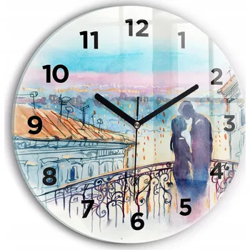 Hodiny Nástěnné hodiny Wallfluente modré 30 cm