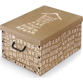 Úložný box Úložný box s víkem a držadly, FOREST hnědý