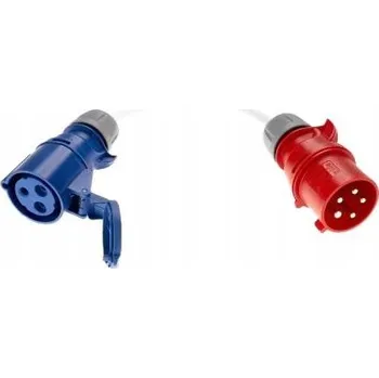 Elektrická zásuvka Adaptér Přechodka Zásuvka 3P 32A Na zástrčku 5P 32A Elektrikář Tesla