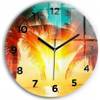 Hodiny Minimalistické Čtvercové Skleněné Nástěnné Hodiny Dovolená Odpočinek fi30 cm