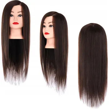 česací hlava Dámská kadeřnická hlava Ponik's umělé vlasy 50 cm