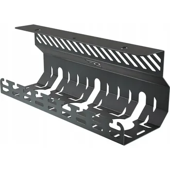 IP kamera Organizér, držák a kryt na kabely pod stůl – kovová police černá Stalflex