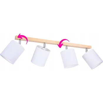 DŘEVĚNÉ LIŠTOVÉ ZÁVĚSNÉ SVÍTIDLO STROPNÍ SVÍTIDLO STROPNÍ STÍNIDLO BÍLÉ 4-bodové