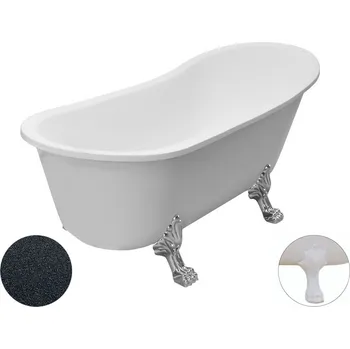 Vana Besco Akrylátová volně stojící vana Olaya Glam G 160x68 bez přepadu Typ a barva výpustě: Click-Clack bez přepadu, chrom, Barva podpěrných nožek: Bílá