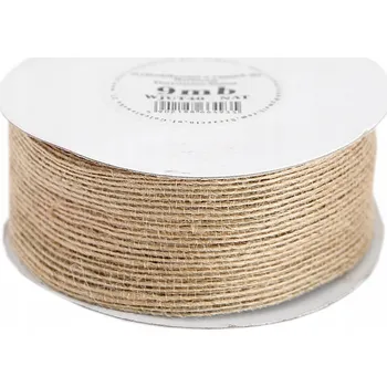Stuha Jutová stuha, přírodní jutová páska, 40 mm / 9 m