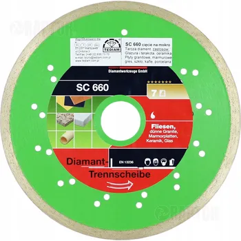 Řezný kotouč DIAMANTOVÝ KOTOUČ 180x30/25,4 PRO GRES, SKLO A KVARCIT