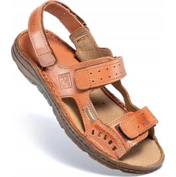 Dámské sandále Pánské kožené sandály nastavitelné na suchý zip z hovězí kůže velikosti 39-46 PanSzew