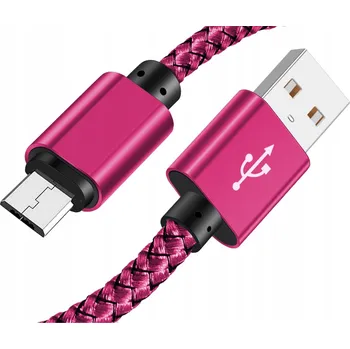 Datový kabel Kabel GSM USB – microUSB typ B 2 m růžový
