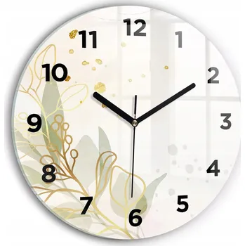 Hodiny Moderní skleněné nástěnné hodiny s potiskem Pastelová abstrakce průměr 30 cm