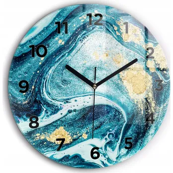 Hodiny Dekorativní nástěnné hodiny s krásnou grafikou Abstraktní mramor, průměr 60 cm