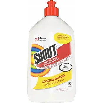 Odstraňovač skvrn Shout Odstraňovač skvrn na bílé a barevné prádlo Trojitý účinek 500 ml