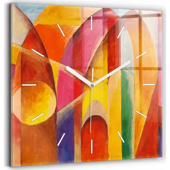 Hodiny Skleněné hodiny Moderní nástěnné hodiny Umělecká dekorace Abstrakce 30x30