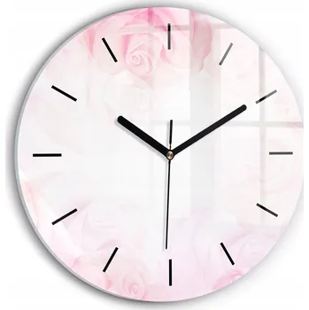 Hodiny Foto Hodiny Skleněné Nástěnné Do Moderních Interiérů Růže abstrakce průměr 30 cm