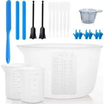 Vrták Sada silikonových kelímků na míchání epoxidové pryskyřice 600 ml + 100 ml