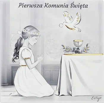 Obraz Obrázek k prvnímu svatému přijímání s nápisem Rozměr: 12x12 cm