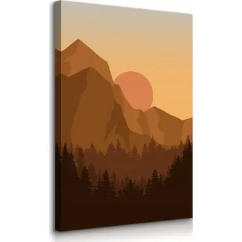 Obraz OBRAZ DO LOŽNICE ZÁPAD SLUNCE HORY KOPEC PŘÍRODA STYL BOHO 20x30 [C20-30