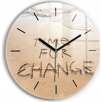 Hodiny Nástěnné hodiny kulatý dekorativní klasické kuchyňské Citát na pláži průměr 30 cm