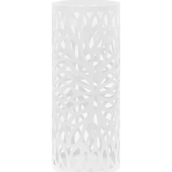 Stojan na deštník Stojan na deštníky, design listu, ocelový, bílý