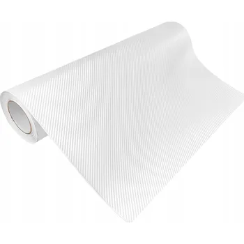 Tapeta Uhlíková dýha Bílá Samolepicí nábytková Fólie pro skříně, dveře a stoly DIY