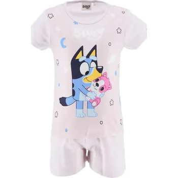 Dívčí pyžamo Světle růžové dětské krátké pyžamo Bluey Velikost: 110