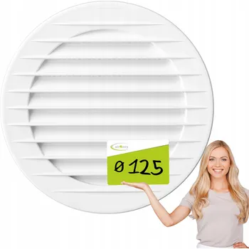 Obraz Ventilační mřížka airRoxy kulatá bílá 125 mm PVC