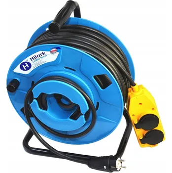 Napájecí kabel Prodlužovací Kabel kabel Hilark pro zahradu, naviják 50 m, 4 ks černý