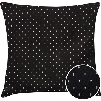 Povlak na polštářek Povlak na polštář 40x40 Dekorační povlak TEČKY LUX Černá Stříbrná