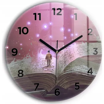 Hodiny Ozdobné nástěnné hodiny s krásnou grafikou Abstrakce kniha kulatý průměr 30 cm