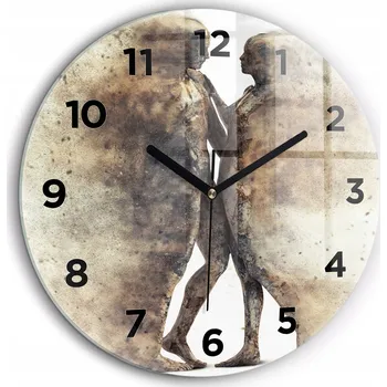 Hodiny Moderní skleněné nástěnné hodiny Abstrakce lidé z písku průměr 60 cm