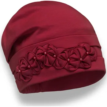 Čepice Dámská bavlněná čepice Krumlovanka W-0856/144 červená