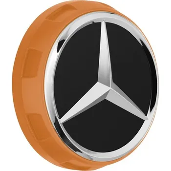 autokoberec MERCEDES AMG oranžové víčko hliníkového ráfku / krytka středu kola OE