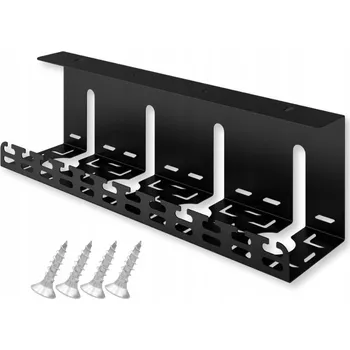 Úložný box Organizér Držák Kryt na Kabely pod Stůl 40 cm Kovový Černý Stalflex