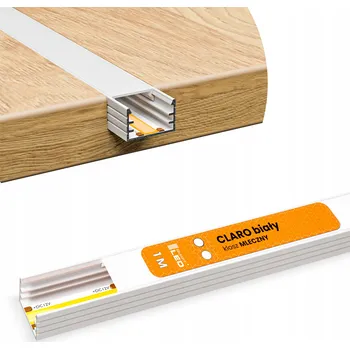 LED osvětlení LED Hliníkový Profil pro Pásky Bílý Elox Nástěnný Zapuštěný Kryt 1m