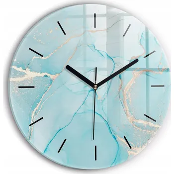 Hodiny Ozdobné nástěnné hodiny s krásnou grafikou Dekorativní mramor kulatý průměr 30 cm