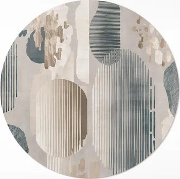 Obraz Koberec Kulatý Do Interiéru průměr 60 cm Abstraktní skvrny styl boho vintage