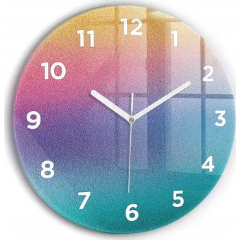 Hodiny Minimalistické Čtvercové Skleněné Foto Hodiny na Zeď Vzor gradient fi30 cm