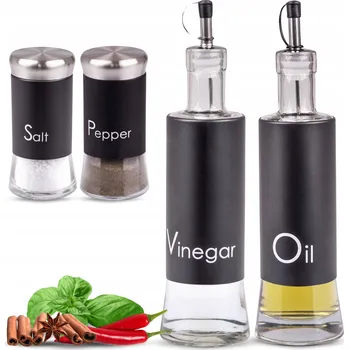 Obraz SADA LÁHVE NA OLEJ A OCET S DÁVKOVAČEM + KOŘENKY ČERNÉ