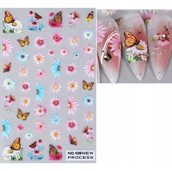 samolepka Samolepicí Samolepky na nehty 3D motýli R179