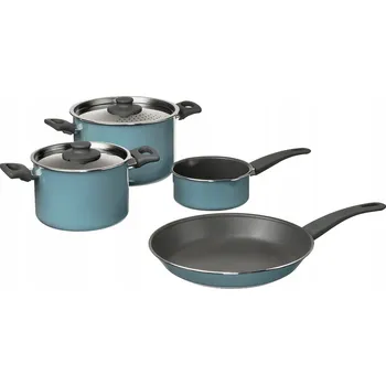 Sada nádobí IKEA HEMLAGAD Sada nádobí, 4 ks, šedá/šedomodrá