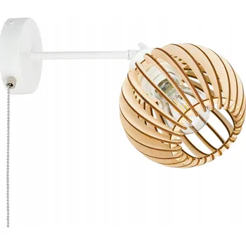 Nástěnné svítidlo Nástěnná lampa/svítidlo E27 loft koule dřevo + řetízkový vypínač