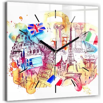 Hodiny Nástěnné hodiny Wallfluent oranžové 30 cm