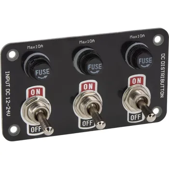 Auto elektroinstalace Panel s 3x spínači + 3x pojistky, 12/24V - 47179