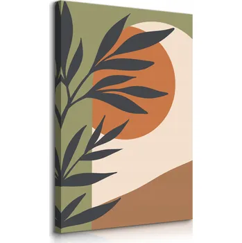 Obraz OBRAZ DO LOŽNICE VĚTVIČKY OLIV LISTY PALMY STYL BOHO 20x30